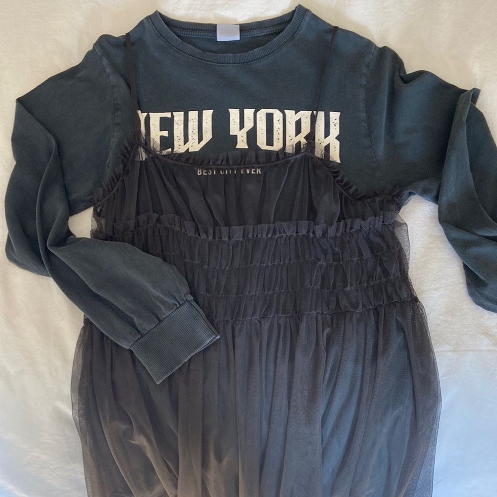 Zara Junior Girls Dress NEW YORK with Toole